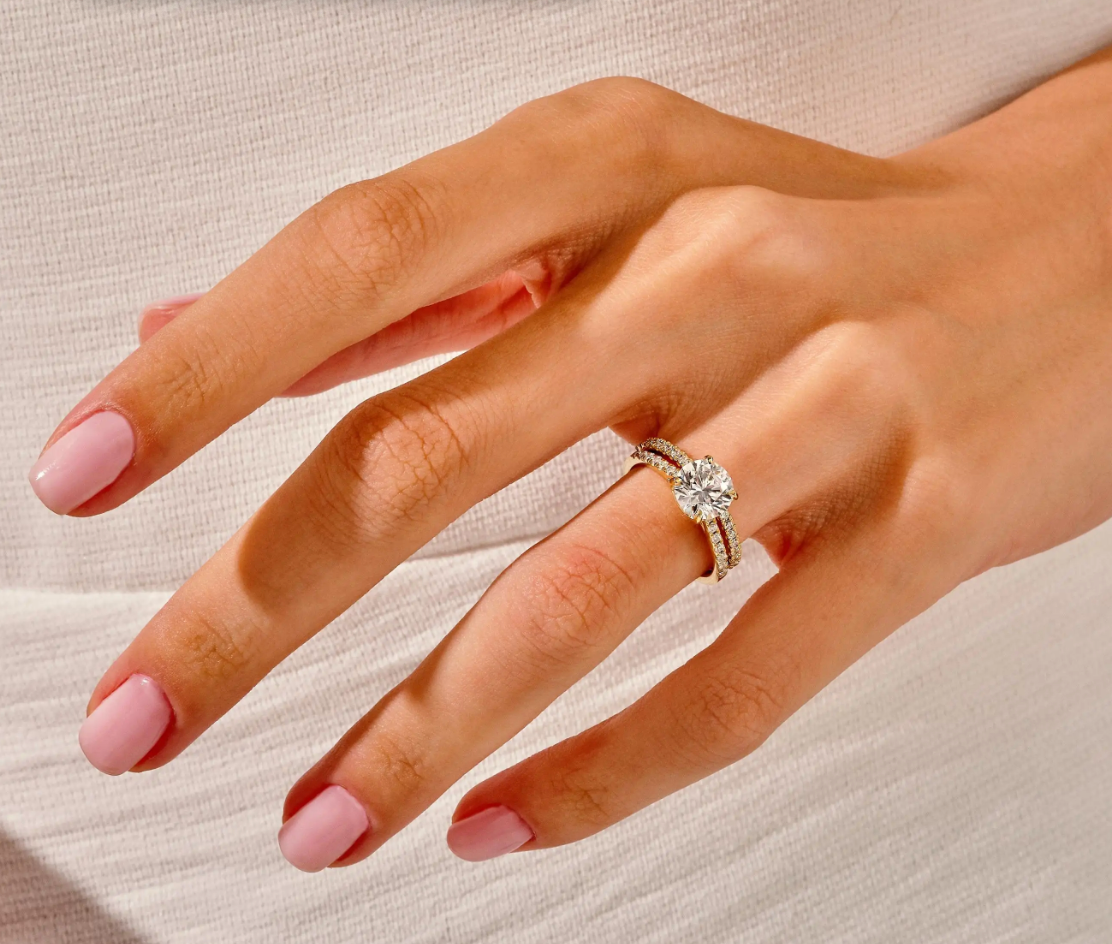 Solitaire Half Eternity + Eternity Wedding Band Bridal Set